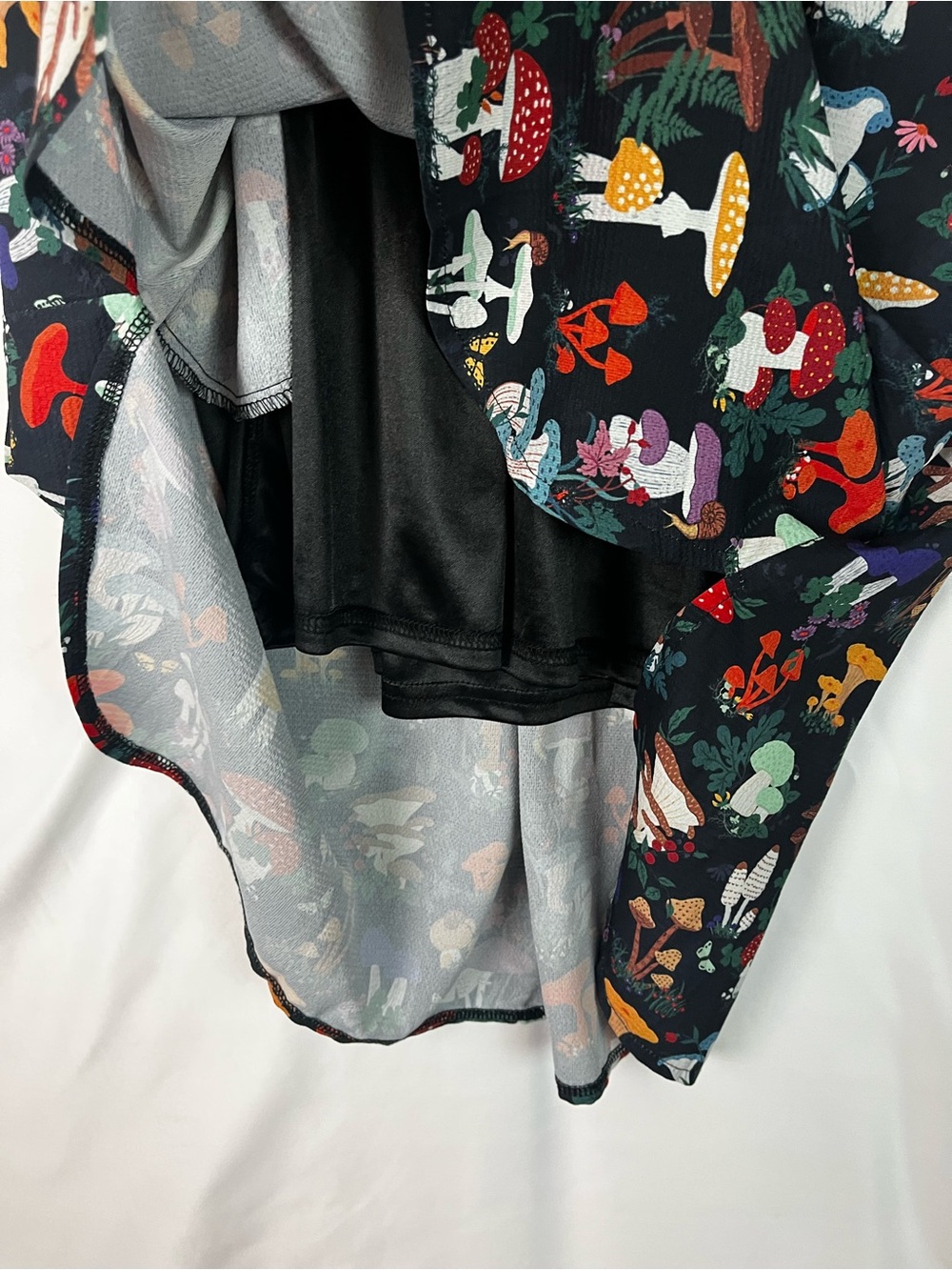 Whimsigoth Witchy Fairy Cottagecore Mushroom Print Lined Dress with Pockets Sz M - Picture 8 of 15